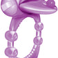 Pierced Tongue Vibrating Silicone Cock Ring Waterproof - Purple