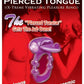 Pierced Tongue Vibrating Silicone Cock Ring Waterproof - Purple