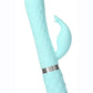 Pillow Talk Lively Silicone Rechargeable Dual Motor Massager with Swarovski - Crystal/Teal