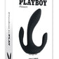 Playboy Triple Threat Rechargeable Silicone Multi Vibrator - Black