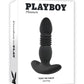 Playboy Trust The Thrust Rechargeable Silicone Thrusting Anal Plug with Remote Control - Black