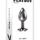 Playboy Tux Metal Anal Plug - Black/Metal - Small