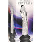Pleasure Crystals Glass Dildo with Silicone Base - Black/Clear - 6.5in
