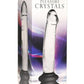 Pleasure Crystals Glass Dildo with Silicone Base - Black/Clear - 7.6in