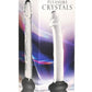 Pleasure Crystals Glass Dildo with Silicone Base - Black/Clear - 7in