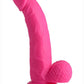 Pop Peckers Dildo with Balls - Pink - 7.5in