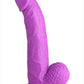 Pop Peckers Dildo with Balls - Purple - 7.5in