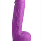 Pop Peckers Dildo with Balls - Purple - 8.25in