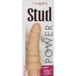 Power Stud Curvy Virbrating Dildo - Vanilla/White