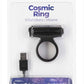 Powerbullet Cosmic Ring Rechargeable Silicone Vibrating Cock Ring - Black