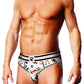 Prowler Leather Pride Open Brief - Black/White - Large