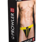 Prowler Red Ass-Less Jock - Black/Yellow - Large
