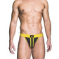 Prowler Red Ass-Less Jock - Black/Yellow - Small