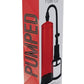 Pumped Basic Pump 2 Water Resistant Silicone Penis Pump - Red