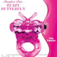 Purrfect Pets Buzzy Butterfly Silicone Stimulator with Vibrating Bullet - Magenta/Pink
