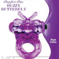 Purrfect Pets Buzzy Butterfly Silicone Stimulator with Vibrating Bullet - Purple