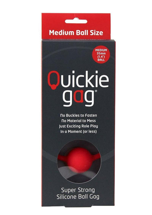 Quickie Gag Silicone Ball Gag Bondage - Red