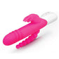 Rabbit Essential Silicone Rechargeable Double Penetration Rabbit Vibrator - Hot Pink/Pink