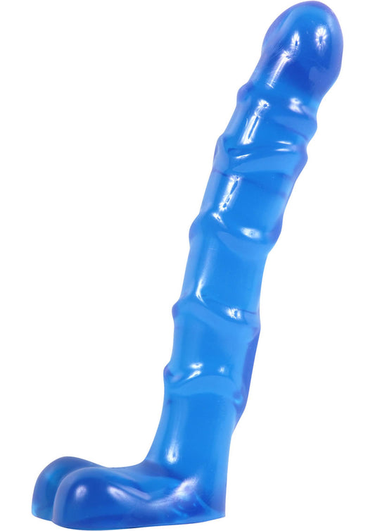 Raging Hard-Ons - Slimline Anal Series - Ass Play Ballsy Dildo with Balls - Blue/Cobalt Blue - 7in