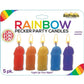 Rainbow Pecker Party Candles - Assorted Colors - 5 Each Per Pack