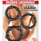 Ram Beaded Cock Rings - Black - 3 Pack