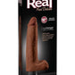 Real Feel Deluxe No. 10 Wallbanger Vibrating Dildo with Balls - Chocolate - 10in
