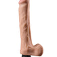 Real Feel Deluxe No. 12 Wallbanger Vibrating Dildo with Balls Waterproof - Vanilla - 12in