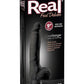 Real Feel Deluxe No. 7 Wallbanger Vibrating Dildo with Balls - Black - 9in