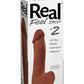 Real Feel Lifelike Toyz No. 2 Realistic Vibrating Dildo with Balls - Brown/Chocolate - 8in
