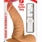Real Skin All American Whoppers Vibrating Dildo with Balls - Flesh/Vanilla - 7in