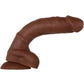 Real Supple Poseable Silicone Dildo with Balls - Chocolate - 8.25 In