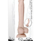 Real Supple Poseable Silicone Dildo with Balls - Flesh/Vanilla - 8.25in
