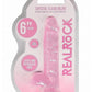 Realrock Crystal Clear Dildo with Balls - Pink - 6in