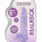 Realrock Crystal Clear Dildo with Balls - Purple - 6in