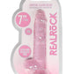 Realrock Crystal Clear Dildo with Balls - Pink - 7in