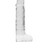 Realrock Crystal Clear Dildo with Balls - Clear - 8in