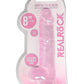 Realrock Crystal Clear Dildo with Balls - Pink - 8in