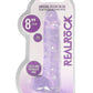 Realrock Crystal Clear Dildo with Balls - Purple - 8in