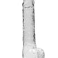 Realrock Crystal Clear Dildo with Balls - Clear - 9in
