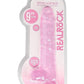 Realrock Crystal Clear Dildo with Balls - Pink - 9in