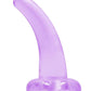 Realrock Crystal Clear Non Realistic Dildo with Suction Cup - Clear/Purple - 4.7in