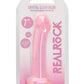 Realrock Crystal Clear Non Realistic Dildo with Suction Cup - Clear/Pink - 6.7in