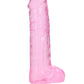 Realrock Crystal Clear Realistic Dildo with Balls - Clear/Pink - 10in