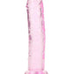 Realrock Crystal Clear Straight No Balls Dildo - Clear/Pink - 6in