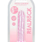 Realrock Crystal Clear Straight No Balls Dildo - Clear/Pink - 6in