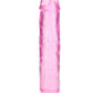 Realrock Crystal Clear Straight No Balls Dildo - Clear/Pink - 10in