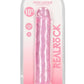 Realrock Crystal Clear Straight No Balls Dildo - Clear/Pink - 10in