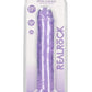 Realrock Crystal Clear Straight No Balls Dildo - Clear/Purple - 11in