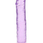 Realrock Crystal Clear Straight No Balls Dildo - Clear/Purple - 11in