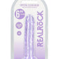 Realrock Crystal Clear Straight No Balls Dildo - Clear/Purple - 6in